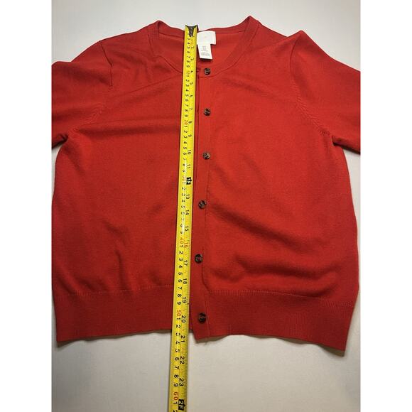 H&M Red Cropped Sweater Short Sleeve Size Medium Excellent Condition Women's - Picture 6 of 8